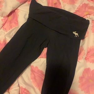 Abercrombie and Fitch navy flared leggings